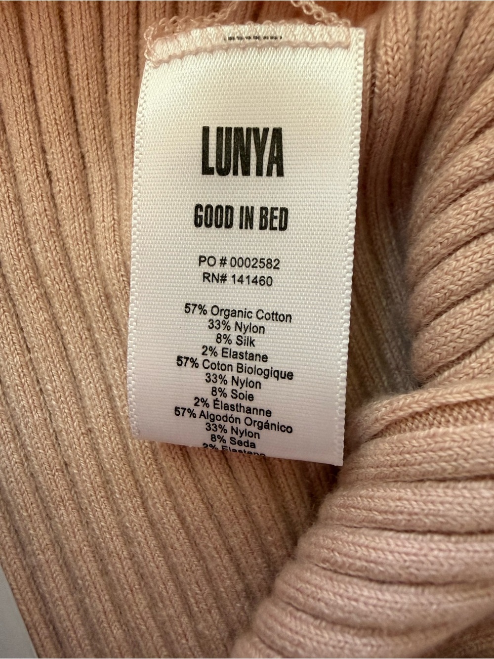 Lunya Cozy Cotton Silk Ribbed Leggings NWT Small Blush Pink - Picture 7 of 8